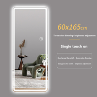 Miroir LED pleine longueur rétroéclairé sans cadre à commande tactile mural pour chambre à coucher et dressing – Vente en gros
