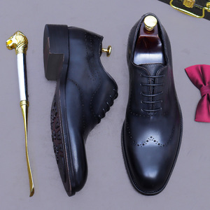 Chaussures pour hommes en cuir véritable de style Oxford, carrées, formelles, élégantes, de haute qualité, durables, populaires pour toutes les saisons. - Product Image 3