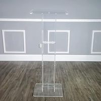 Atril Redondo Clásico de Acrílico Transparente para Púlpito, Podio, Soporte para Eventos, Recepción, Mostrador de Anfitriona, Uso Portátil en Iglesias