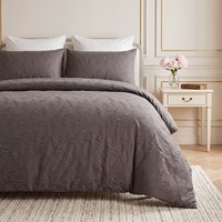 Parure de lit de luxe moderne avec housse de couette 3D gaufrée motif plume, écologique, respirante, durable, 400 fils/cm², disponible en OEM/ODM