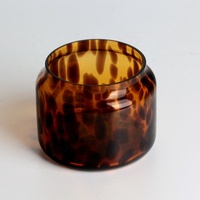 Bougeoir en verre léopard vide de luxe fait à la main pot de bougie soufflé léopard