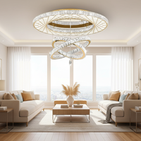 Lustre en cristal de luxe créatif contemporain nordique pour salon avec base en acier