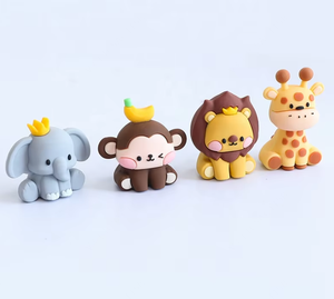 Figurines en plastique PVC souples au toucher caoutchouté, petits animaux OEM : tigre, lion, éléphant, singe, girafe, zèbre - Product Image 3
