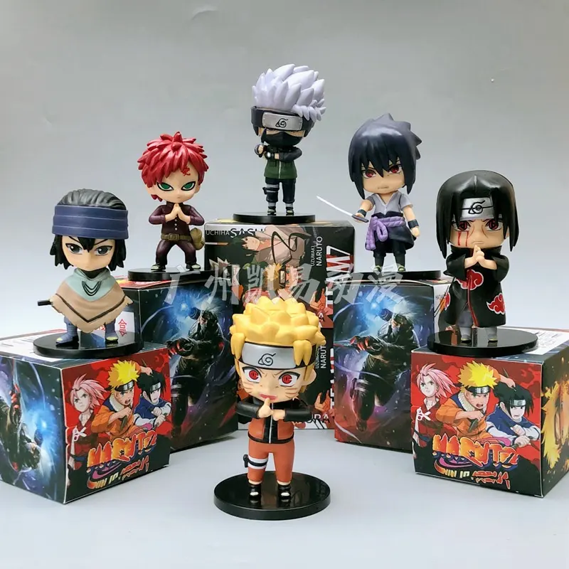 DL2996 anime Narutos Uzumaki Kakashi muñeca de PVC figuras de acción juguetes en caja conjunto de regalo artesanías de resina decorativas