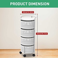 Étagère de rangement rotative, paniers ronds, support à 5 niveaux, paniers de rangement pour légumes et fruits de cuisine, chariot de rangement à roulettes
