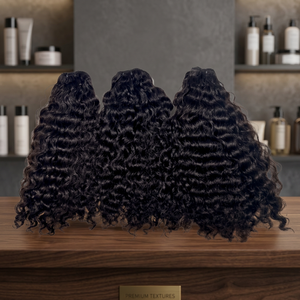 VGP Cheveux Humains Naturels Indiens Remy Non Traités, Cheveux de Temple Bruts Purs d'un Seul Donneur, Ondulation Profonde Lâche, Double Trame Faite à la Machine, 100g - Product Image 2
