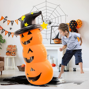 Halloween Pumpkin Man Inflatable Tumbler Toy 180cm Reusable Holiday Decoration Prop Standing Thick PVC Pumpkin Shape - Product Image 1