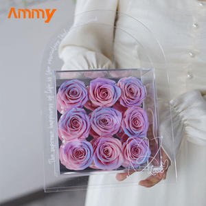 AM-PFE40แอมมี่กุหลาบที่เก็บรักษาไว้9ดอกนิรันดร์ในกล่องของขวัญอะคริลิคตกแต่งบ้านของขวัญคริสต์มาสสำหรับแม่ - Product Image 5