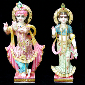 White Marble Lord Radha Krishna Marble Statue - Product Image 1