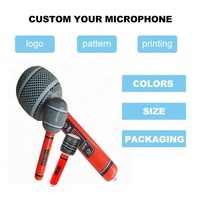 Microphone gonflable publicitaire en PVC pour enfants, personnalisé pour les fêtes, vente en gros