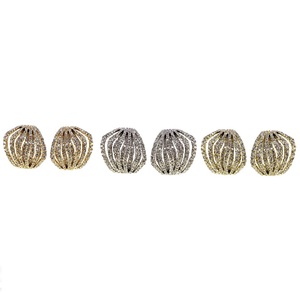 Boucles d'oreilles de luxe plaquées or blanc 18 carats Design de mariée polonais avec micro pavé serti de diamants fins pour les cadeaux de mariage pour les femmes - Product Image 4