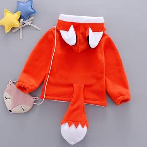 Chaqueta con capucha súper suave de exportación Q313 para niñas, ropa para niños de 123 años, Color puro, venta al por mayor para máscaras de Ojos de primavera y otoño - Product Image 2