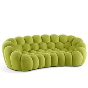 High end luxury Italian design nordic style modern curved bubble couch commercial hotel furniture and living room sofa set