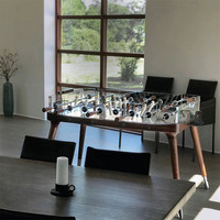 Table de baby-foot transparente de luxe au design professionnel, avec cadre en bois massif et éléments en acier inoxydable, pour jeu de football de table haut de gamme