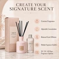 Diffuseur de parfum d'ambiance de luxe AIKUN en or avec coffret cadeau noir, idéal pour les hôtels et la décoration d'ambiance, vente en gros et en vrac