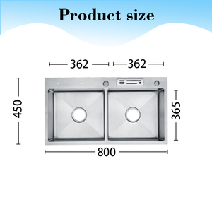 Ordine all'ingrosso NSF certificata mano doppia ciotola lavello da cucina 16 Gauge 304 acciaio inossidabile resistente 5000 unità <span class=keywords><strong>mensili</strong></span> - Product Image 4