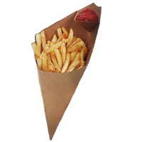 Disposable French Fries Paper Cone Snack Food Packaging Kraft Paper Chips Cone