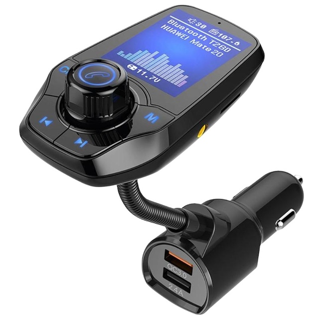 T43 T26D Dual USB QC3.0 Car MP3 Player FM Transmitter Car Charger with 1.8'' TFT Color Display