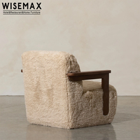 WISEMAX FURNITURE Meubles design, fauteuil de salon avec accoudoirs, fauteuil de détente en tissu bouclé, canapé d'appoint, fauteuil lounge