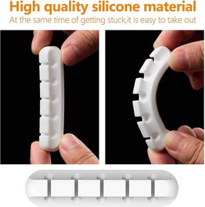 Organizador <span class=keywords><strong>de</strong></span> Cables Magnético con 6 Ranuras, Abrazaderas <span class=keywords><strong>de</strong></span> Silicona Adhesivas <span class=keywords><strong>para</strong></span> Cables <span class=keywords><strong>de</strong></span> Celular, Etiquetas Impresas Personalizadas, Guías <span class=keywords><strong>de</strong></span> Gestión <span class=keywords><strong>de</strong></span> Cables - Product Image 6