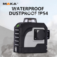 MAKA Laser de nivellement automatique étanche et anti-poussière IP54, 12 lignes, 360°, laser vert, ligne horizontale