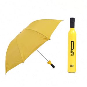 Parapluie personnalisé en forme de bouteille de vin avec logo, coupe-vent et anti-UV - Product Image 1