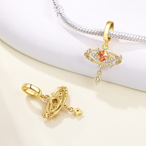 Hot-selling white <b>copper</b> planet pendant, a luxurious and high-end DIY <b>bracelet</b>/jewelry accessory for women - Product Image 5