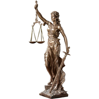 Décoration extérieure de haute qualité sculpture antique en métal statue de justice en bronze grandeur nature personnalisée