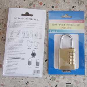 Brass Combination Padlock 84x38x13mm Rectangular Gym <b>Locker</b> Security Lock - Product Image 2