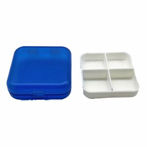 Organisateur de pilules écologique en PP, 4 compartiments, boîte à pilules vintage en plastique pour voyage, vente en gros - Product Image 3