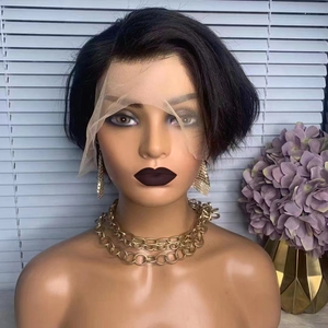 Pixie <strong>Cut</strong> Short Water Wave Curly T1b/27 Honey Blonde Ombre Color <strong>Wig</strong> Virgin Human Hair 13*4 Lace Front <strong>Wigs</strong> - Product Image 4