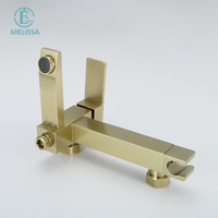 Ensemble de douche bidet en laiton doré brossé pour salle de bain d'hôtel moderne Melissa, avec robinet de baignoire et robinet d'eau chaud/froid