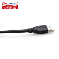 Connecteur de montage sur panneau USB mâle-femelle Cnlinko YU-USB3-JSX-01-100 avec couvercle étanche