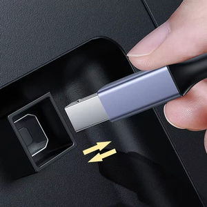 <span class=keywords><strong>Cable</strong></span> Trenzado USB Tipo C a USB B 2.0 Macho de Alta Velocidad para <span class=keywords><strong>Impresora</strong></span> y Escáner, Compatible con <span class=keywords><strong>HP</strong></span>, Canon, Dell, Epson, MacBook, Xerox - Product Image 4