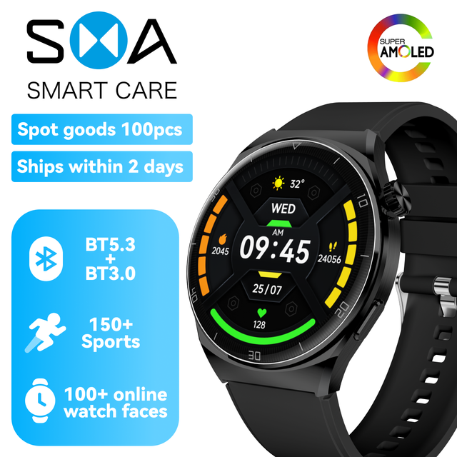 New Arrival AM05 Smart Watch Unisex Bluetooth Call IP68 Waterproof SpO2 Sleep Tracking Long Battery Life Support Android / IOS