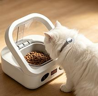 Distributeur automatique de nourriture pour animaux de compagnie avec détection par puce intelligente, reconnaissance multi-animaux, plan d'alimentation, double alimentation, anti-pincement, silencieux, en PP