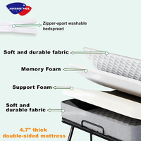 Lit pliant en métal élargi, durable et écologique, taille Queen, avec matelas en mousse à mémoire de forme, lit pliant moderne, vente en gros