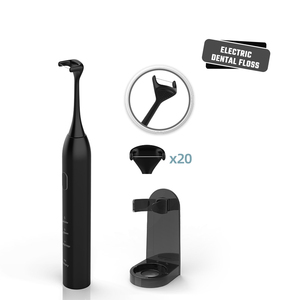 Fil dentaire électrique avec tête remplaçable et gratte-langue pour le nettoyage des dents à domicile - Product Image 6