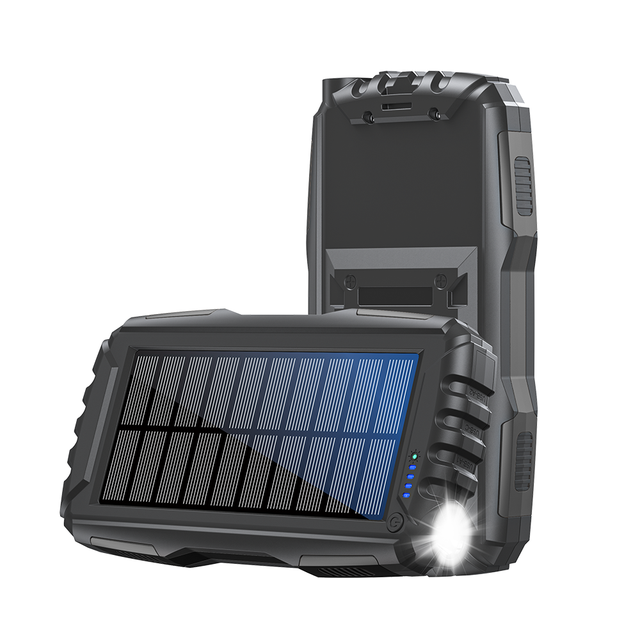 Original Factory OEM Logo Hiking Outdoor Waterproof Large Capacity Portable Slim External Battery Solar Power Bank 20000mAh