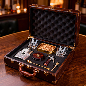 Ensemble de fumeur à <span class=keywords><strong>whisky</strong></span> en cuir de style <span class=keywords><strong>polo</strong></span> haut de gamme |   pour les bars et les cadeaux - Product Image 6