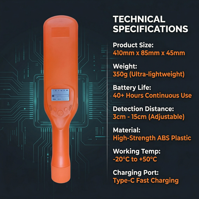 Professional Handheld Metal Detector for Cell Phone Detection | High Sensitivity Security Wand for Smart Electronics
