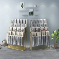 Étagère de présentation moderne pour magasin de vêtements, structure en fer, hauteur réglable, pour le rangement des foulards, draps, serviettes et oreillers
