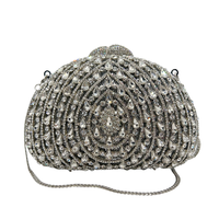 Nouveau Sac à Main Éventail Argenté Brillant, Sac de Soirée Tendance pour Femme avec Chaîne, Sac de Mariage et de Fête en Métal Scintillant pour Femme