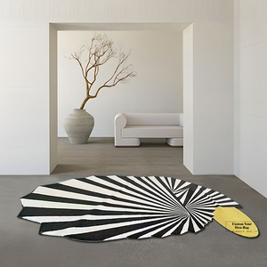 Interior holografik luar ruangan interior Avant garde, cyberpunk kontemporer, atau karpet pusaran optik pola Spiral kustom - Product Image 5