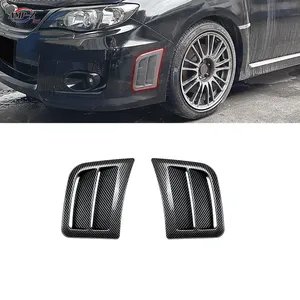 AMP-Z WRX STI Gloss Black Plastic Material Front Splitter Front Side Fender Vent Cover Trim For Subaru WRX STI 2008-2014