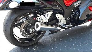 Tubo de escape negro esmerilado plateado galvanizado duradero Tubo de escape recto de acero inoxidable para motocicleta Suzuki GSXR1300 - Product Image 5