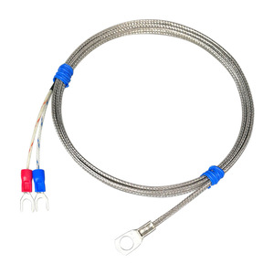 Sonde de température Pt100 de type K, à capteur de température à trou rond de type patch, avec embout thermocouple à pressage à froid sur face de surface, haute performance - Product Image 2