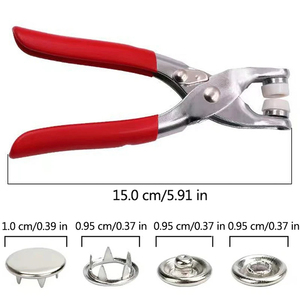 100 pièces de boutons-pression à griffes de 9,5 mm, couleur métallique, avec pince à griffes pour boutons-pression, kit DIY, pince à pression manuelle, outil de couture pour rivets et boucles - Product Image 6