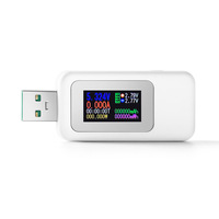 Kewei detektor pengisi daya USB Digital, pendeteksi pengisi daya USB Tester layar warna Voltmeter dengan tampilan Digital
