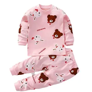 Ropa para niños Otoño e invierno Conjunto de ropa interior para niños Algodón Niño Bebé Calzoncillos largos Pijamas para bebés Ropa de Casa Ropa de dormir